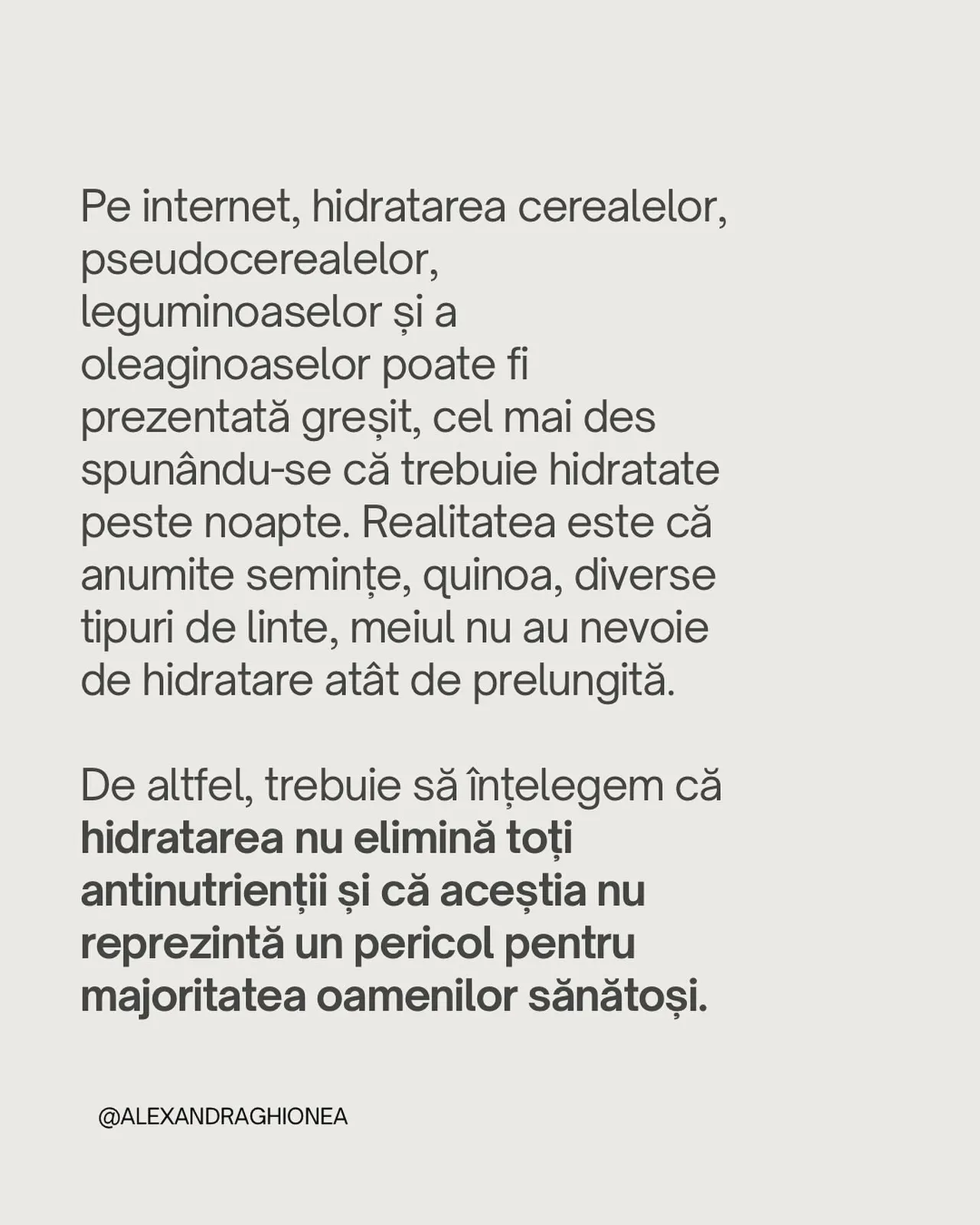 Pe internet, hidratarea cerealelor,