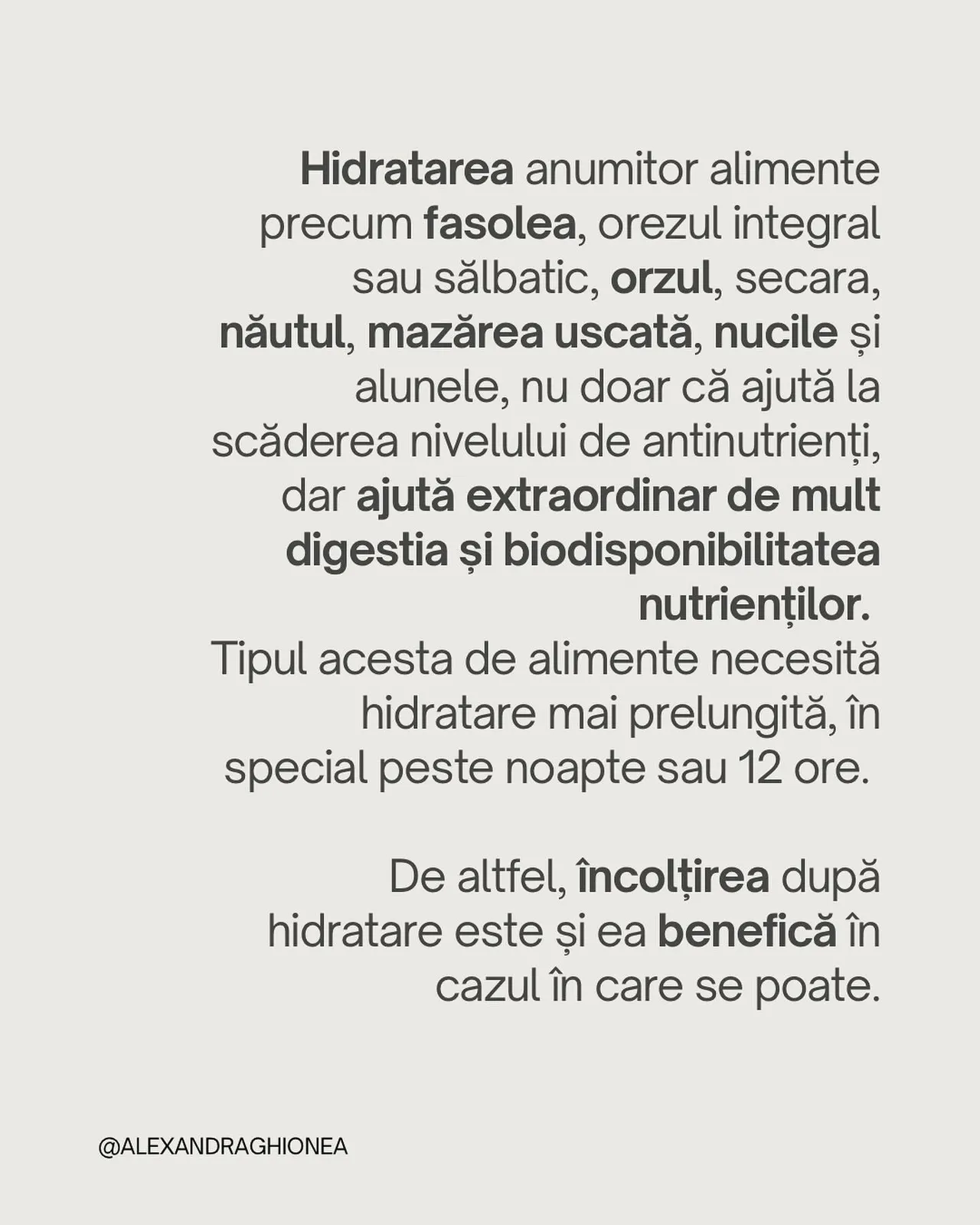 Hidratarea anumitor alimente