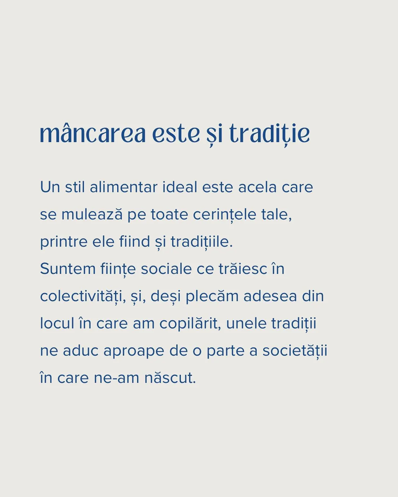 mâncarea este și tradiție