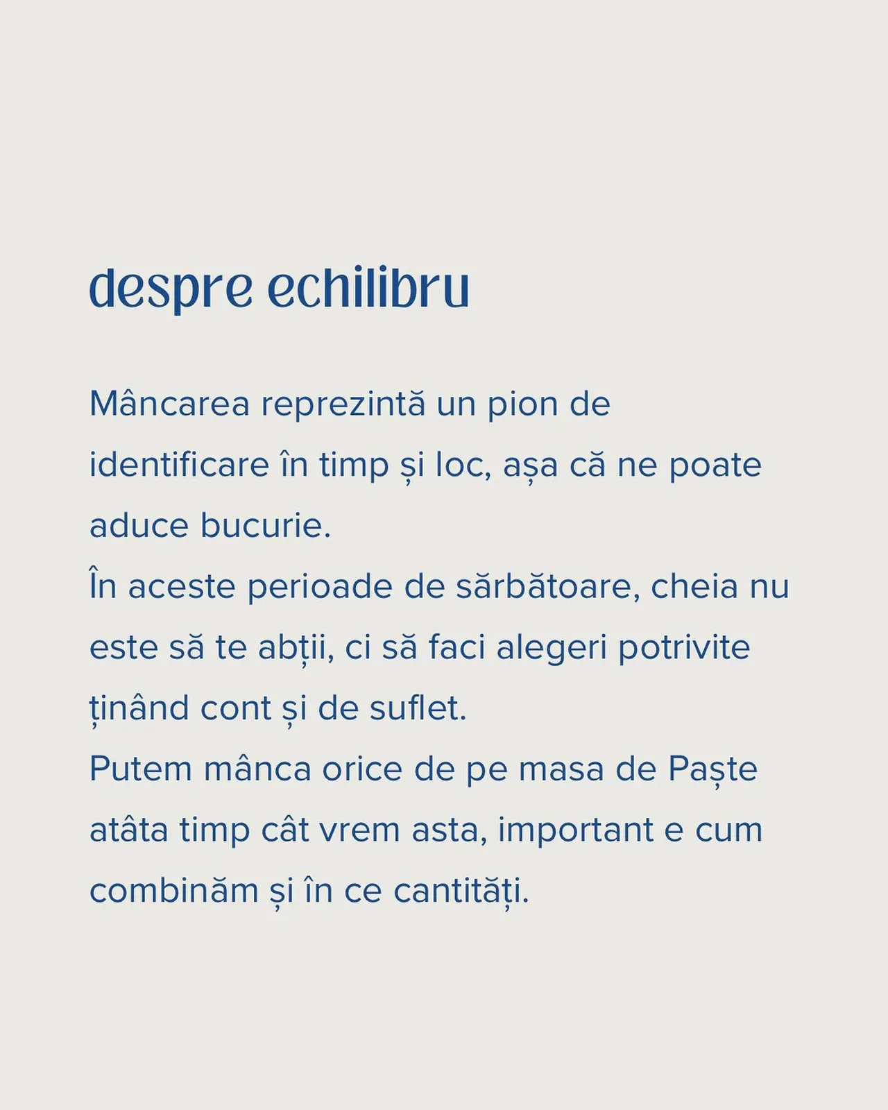 despre echilibru