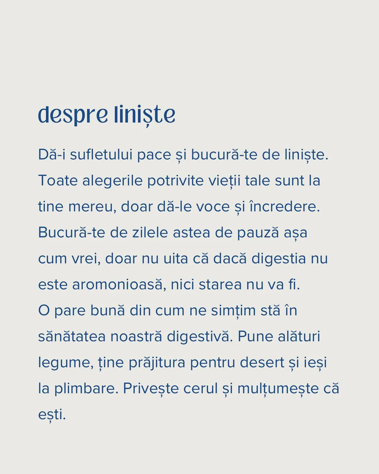 despre liniște