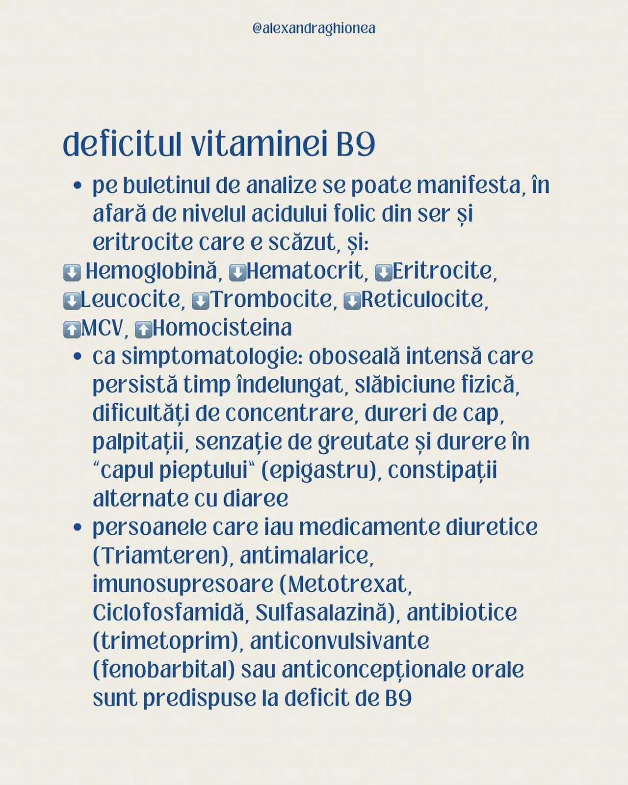 deficitul vitaminei B9