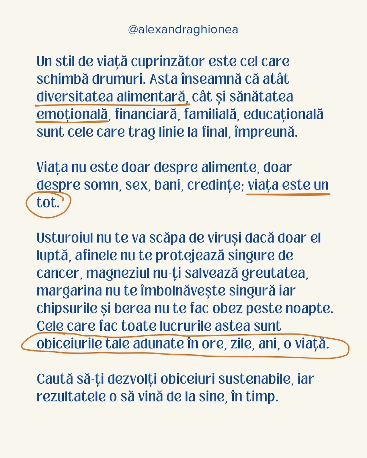 Un stil de viață cuprinzător este cel care