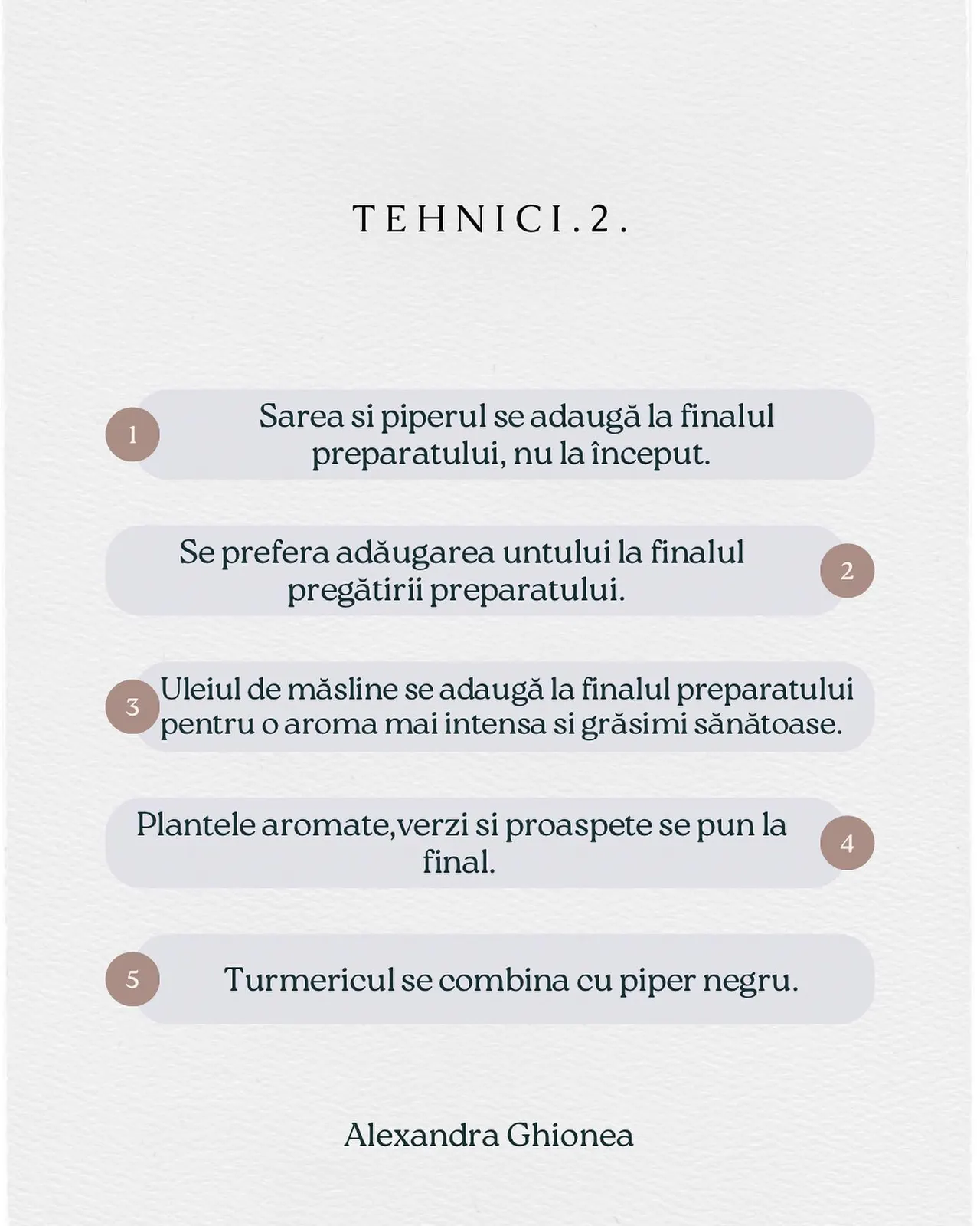 Sarea si piperul se adaugă la finalul