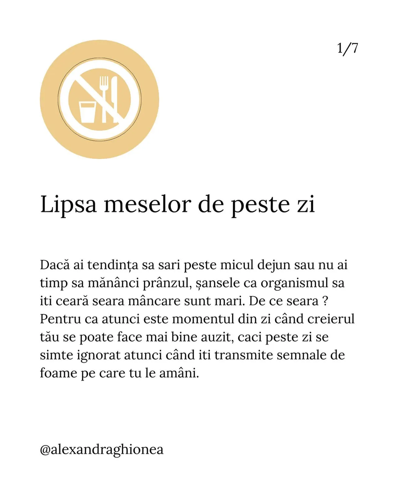 Lipsa meselor de peste zi