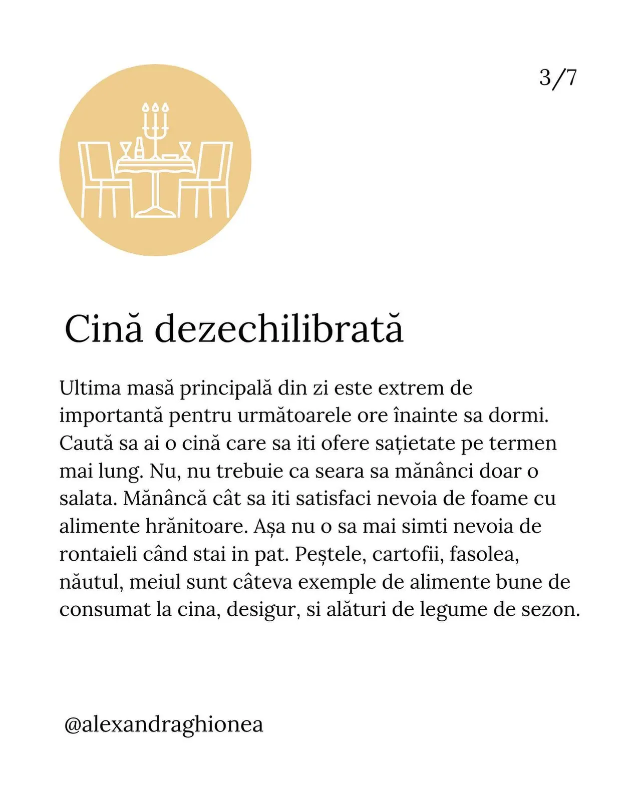 Cină dezechilibrată