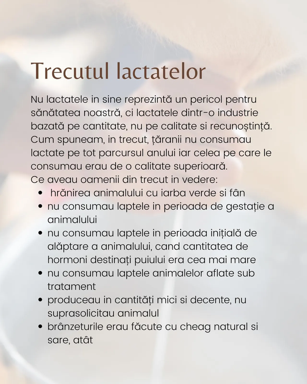 Trecutul lactatelor