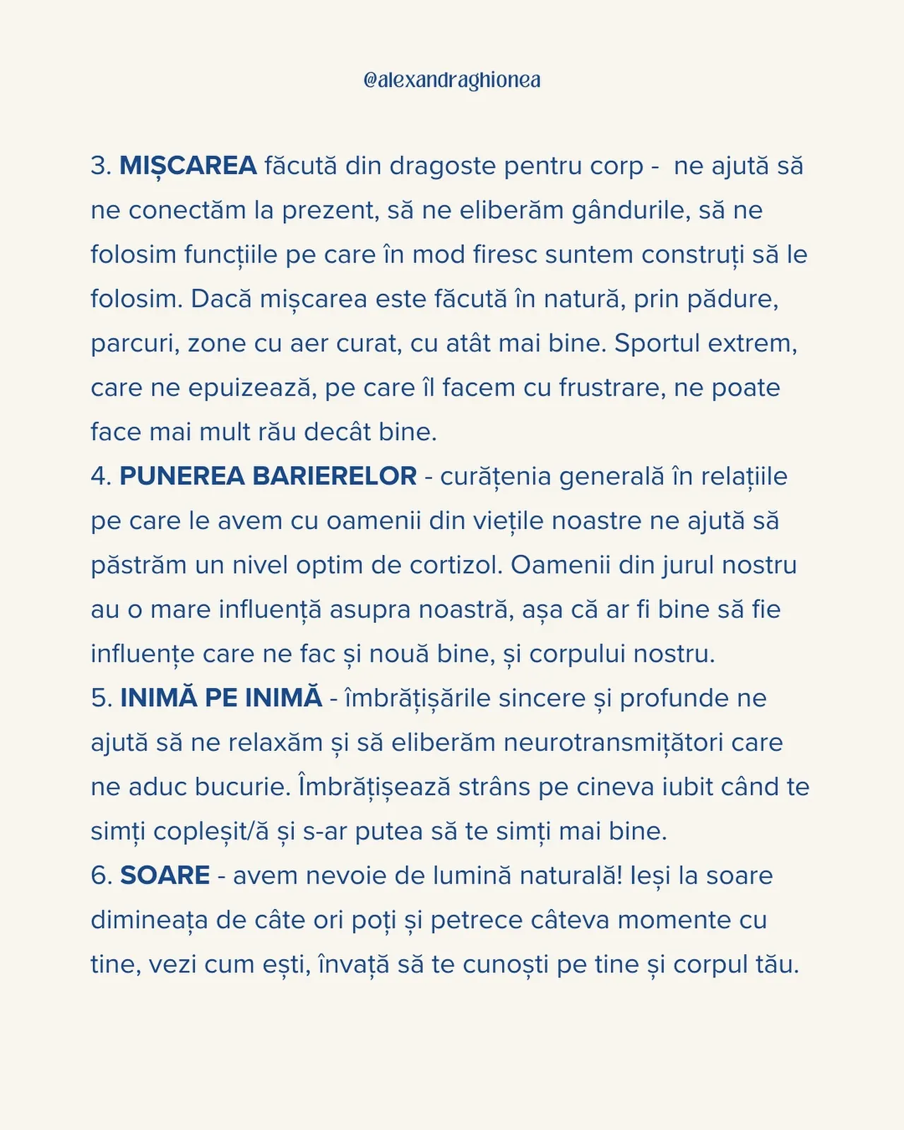 3. MIŞCAREA făcută din dragoste pentru corp - ne ajută să