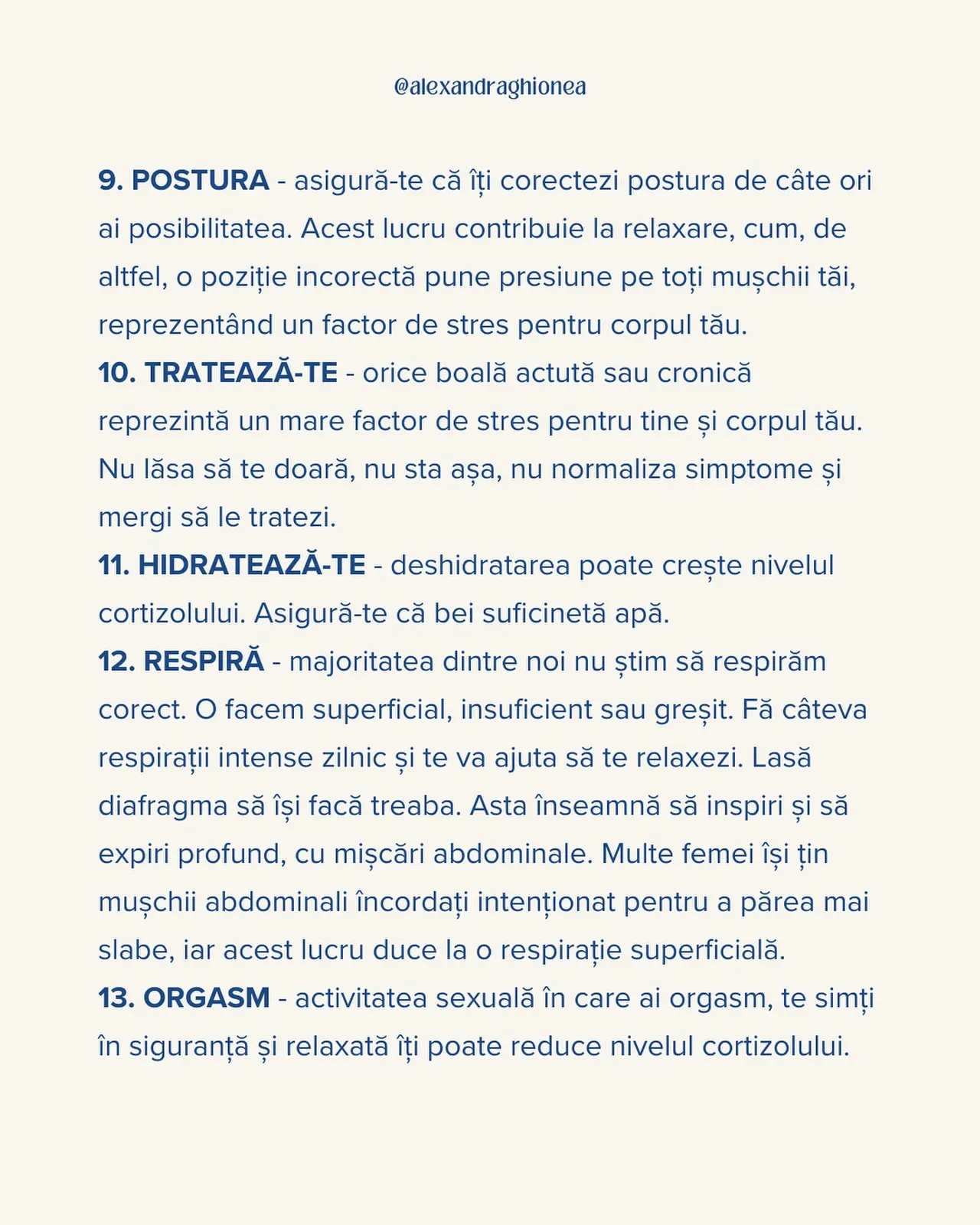 9. POSTURA - asigură-te că îți corectezi postura de câte ori