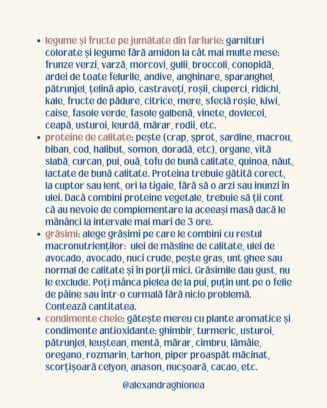 • legume și fructe pe jumătate din farfurie: garnituri