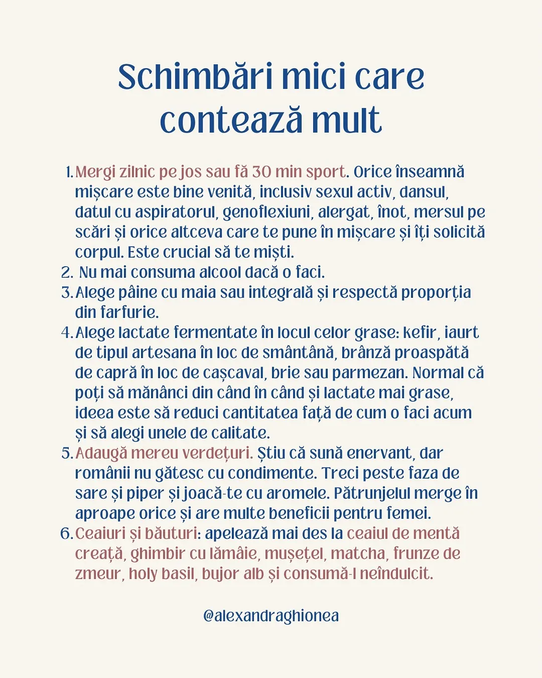 Schimbări mici care