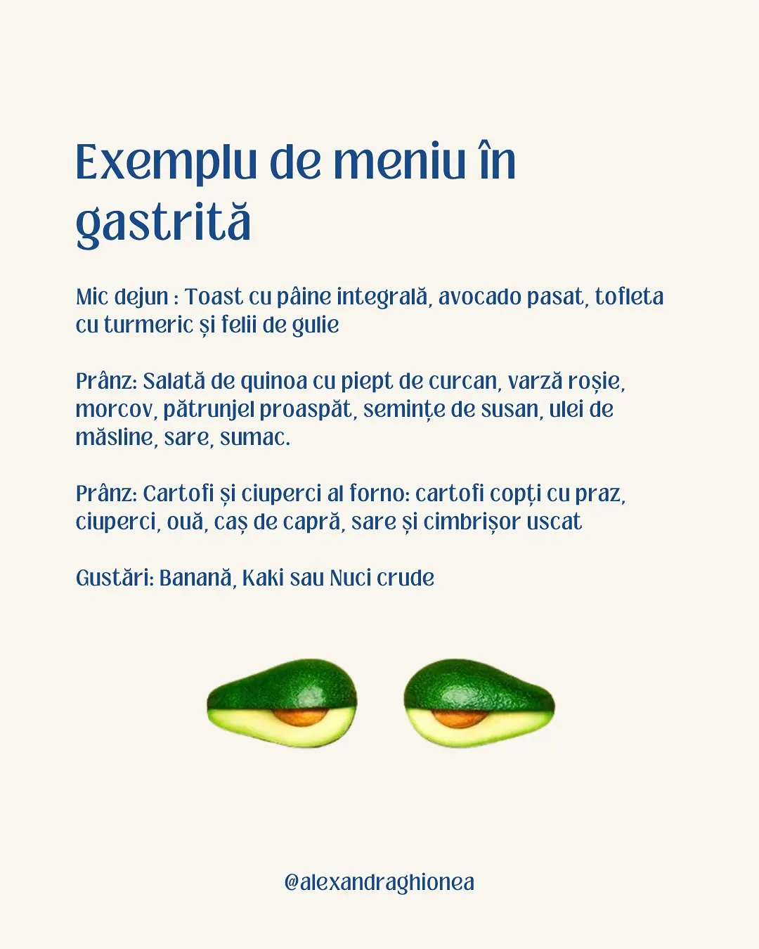 Exemplu de meniu în