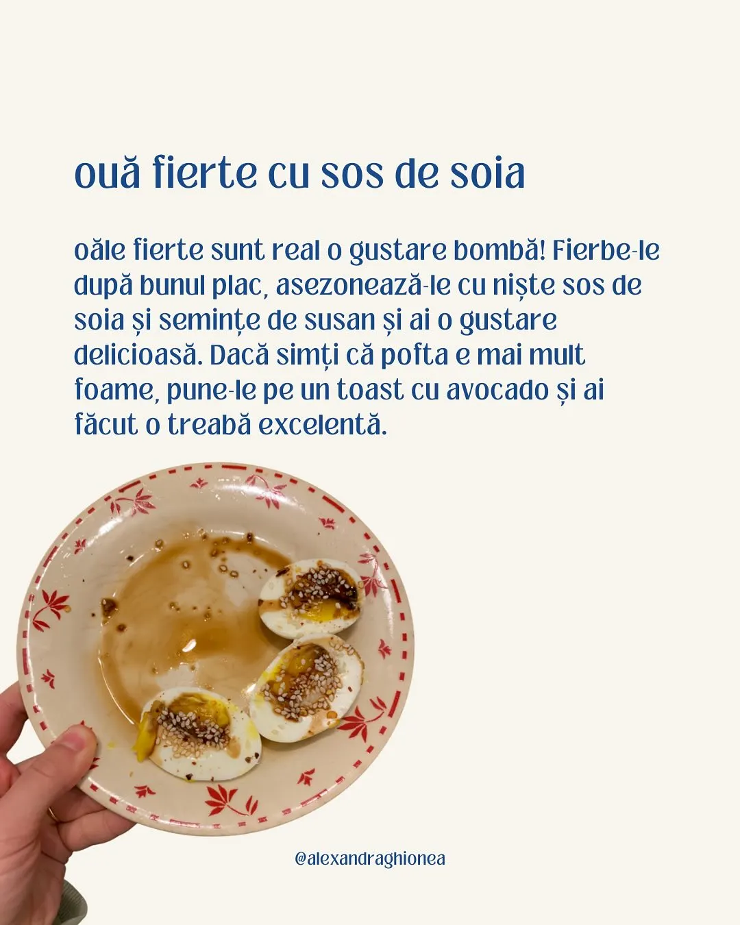 ouă fierte cu sos de soia