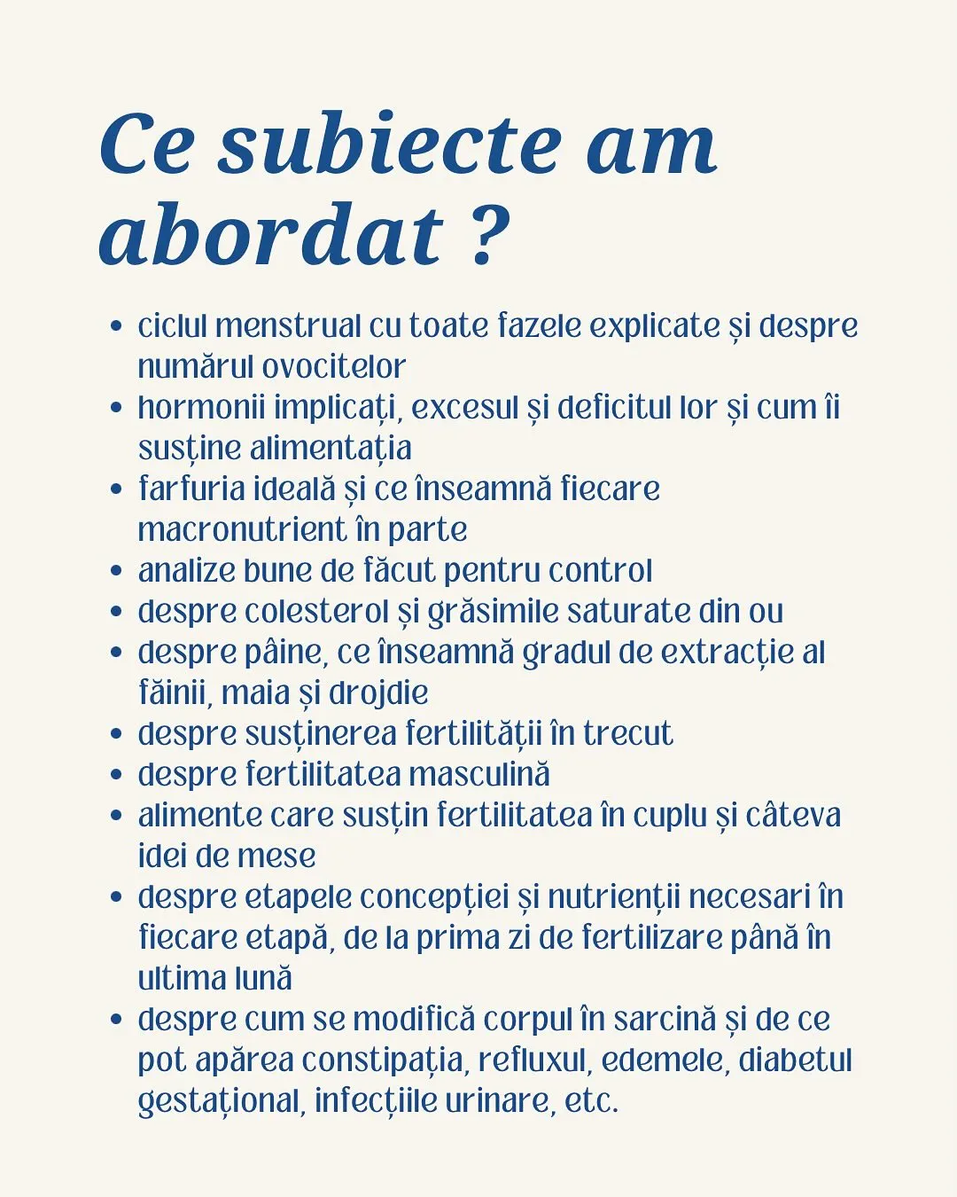 Ce subiecte am
