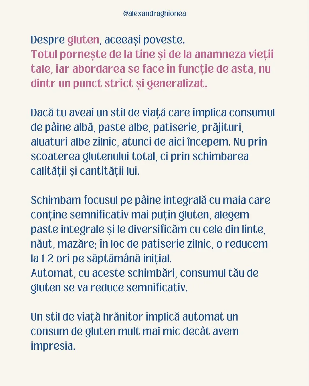 Despre gluten, aceeași poveste.