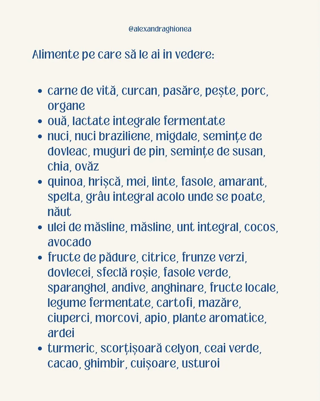 Alimente pe care să le ai in vedere: