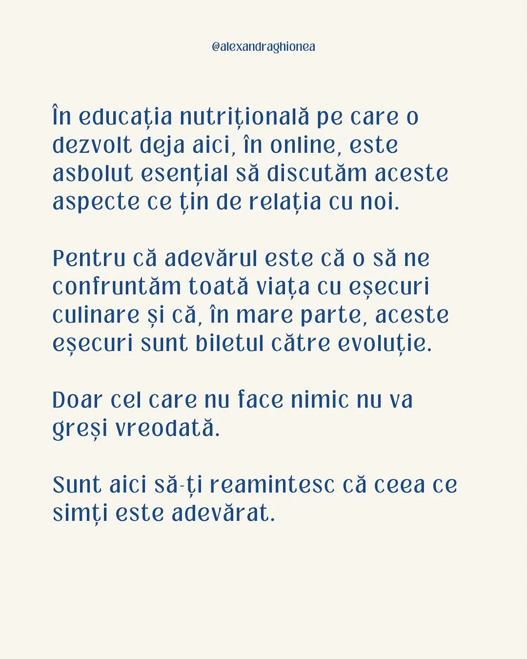 În educația nutrițională pe care o