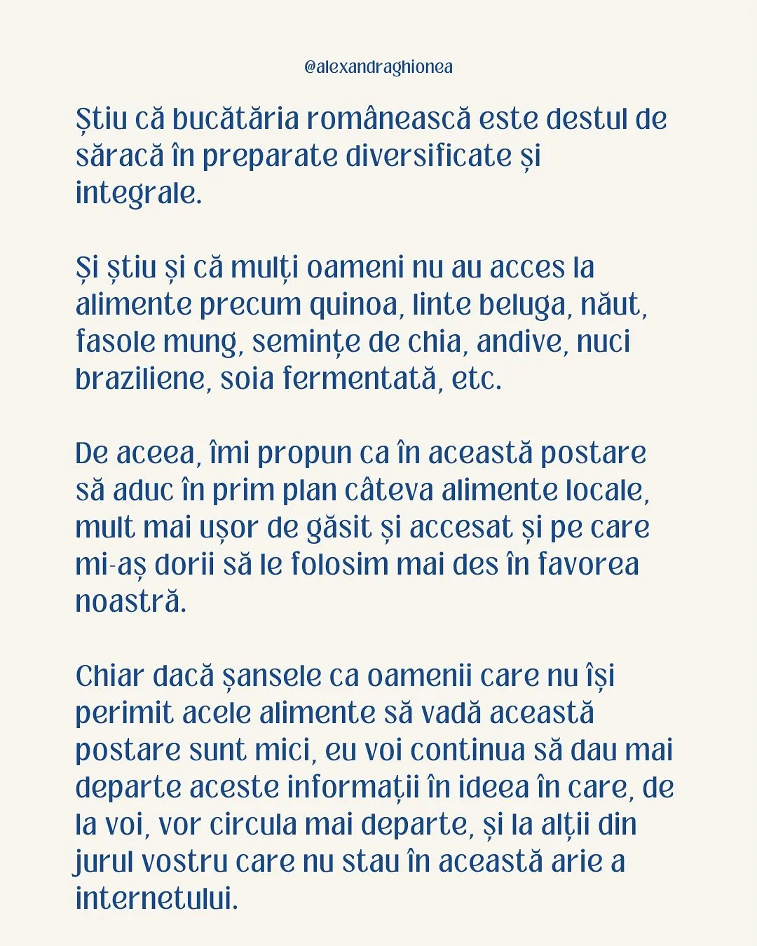 Știu că bucătăria românească este destul de