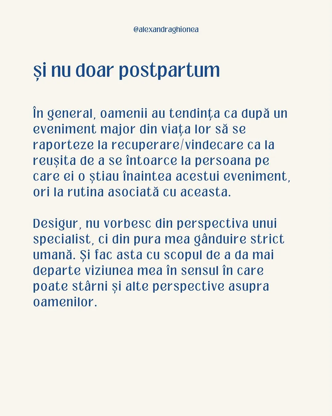și nu doar postpartum