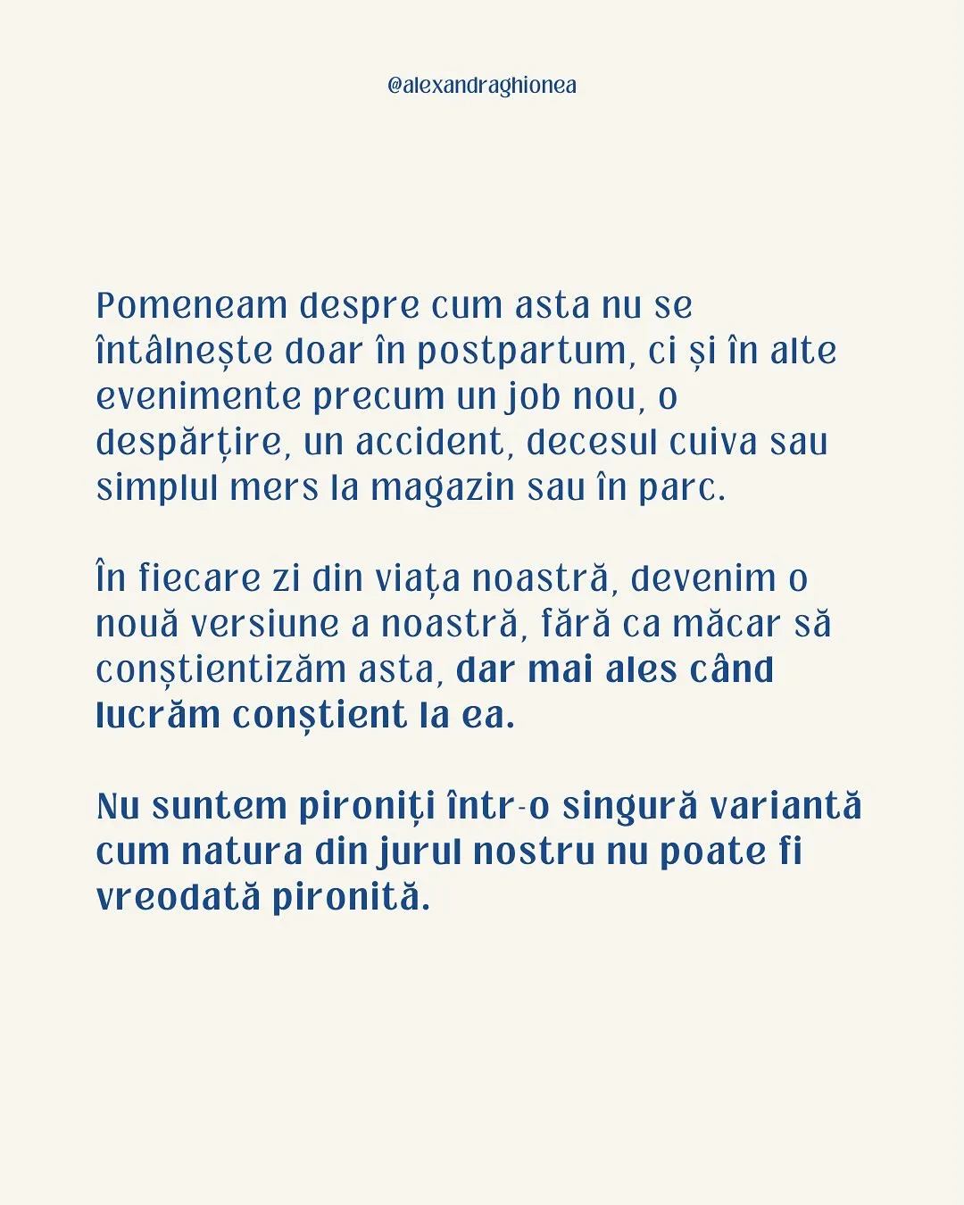 Pomeneam despre cum asta nu se