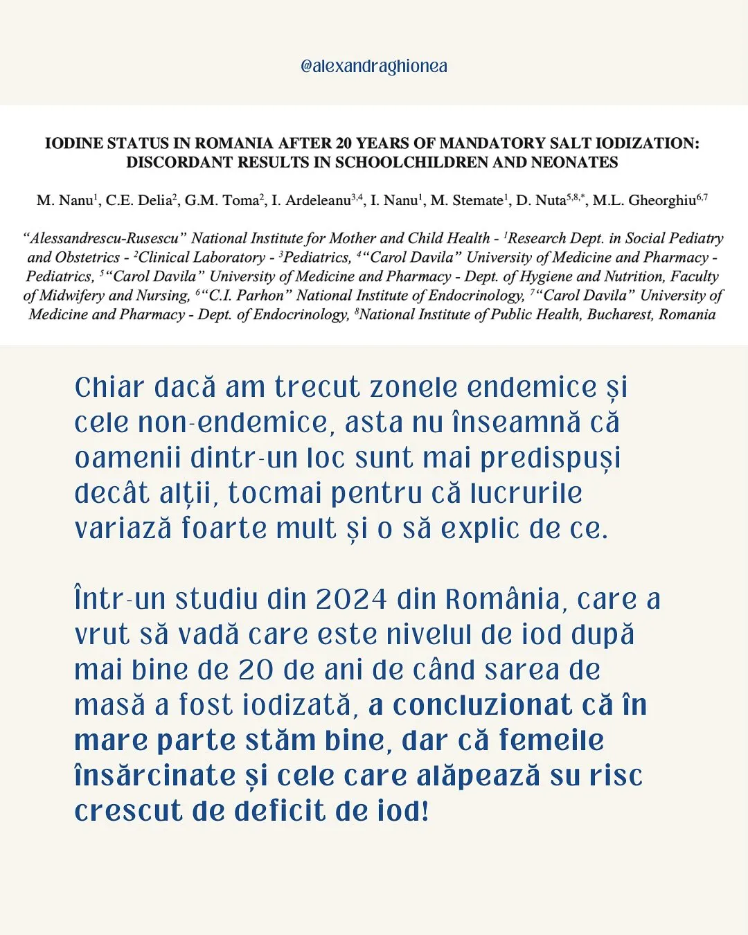 IODINE STATUS IN ROMANIA AFTER 20 YEARS OF MANDATORY SALT IODIZATION: