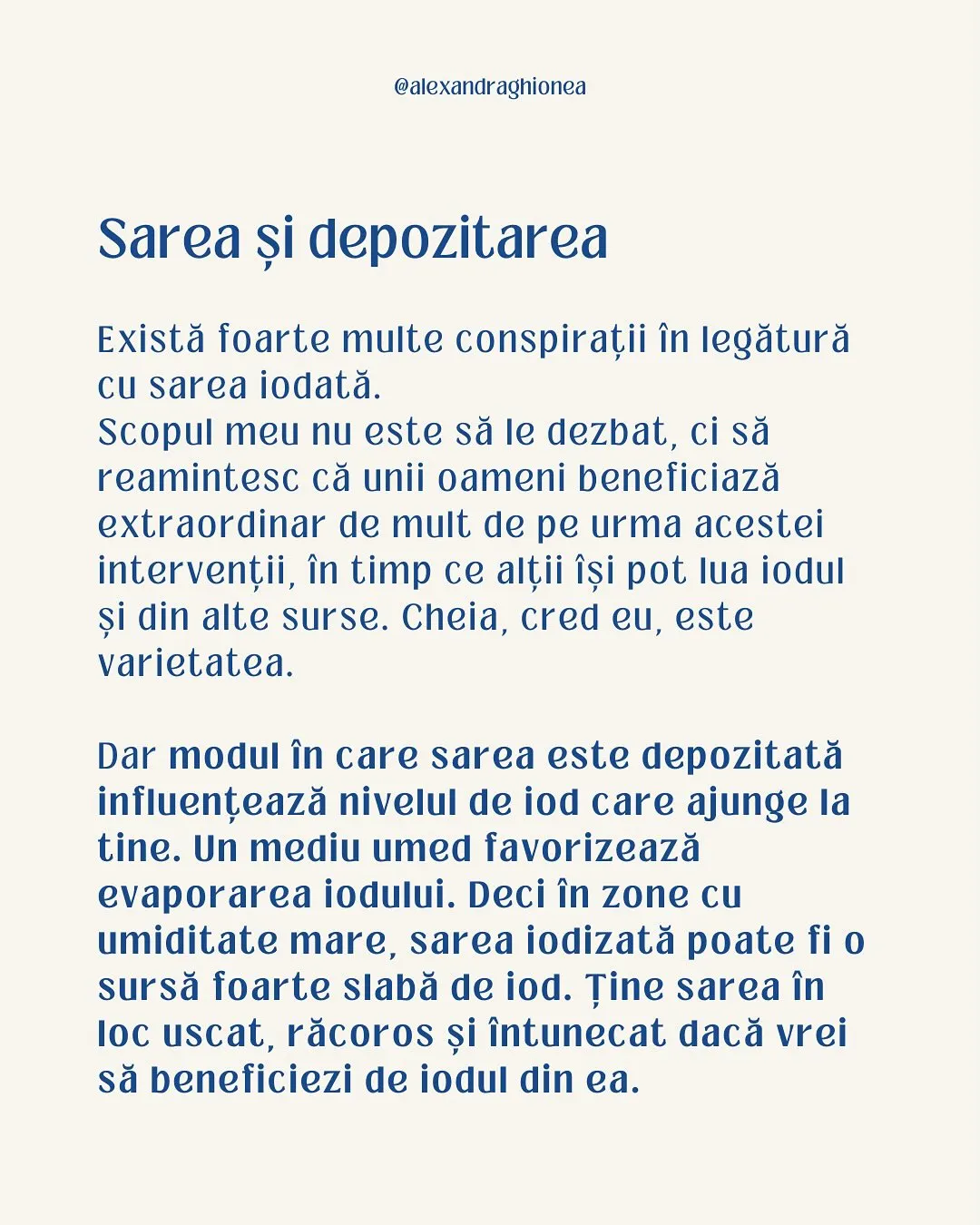 Sarea și depozitarea