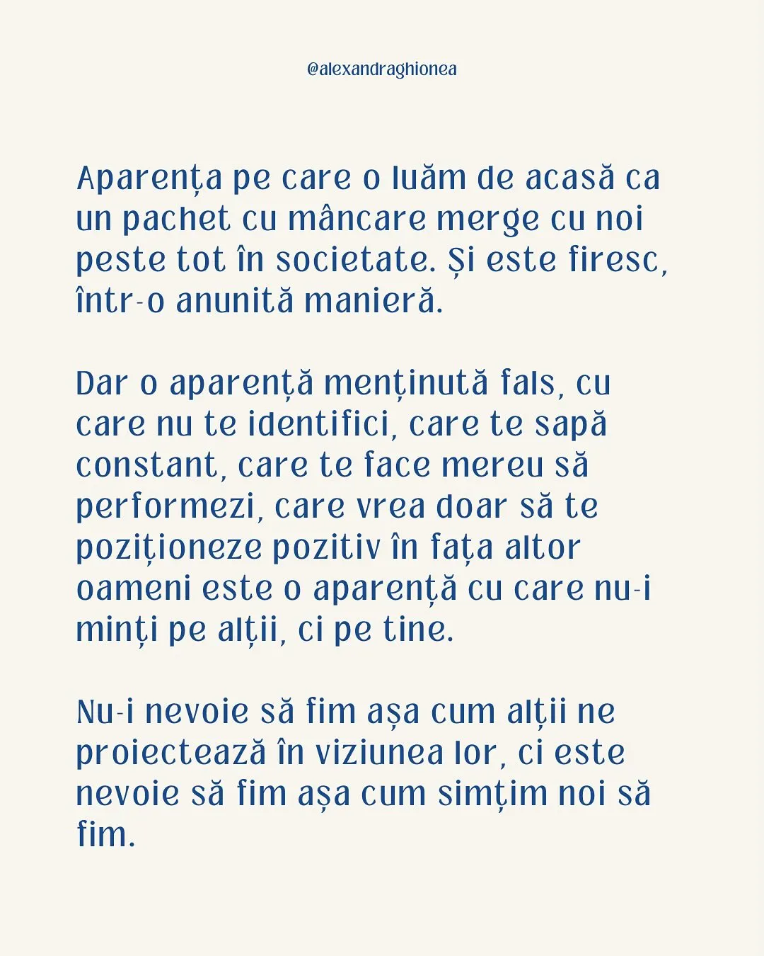 Aparența pe care o luăm de acasă ca