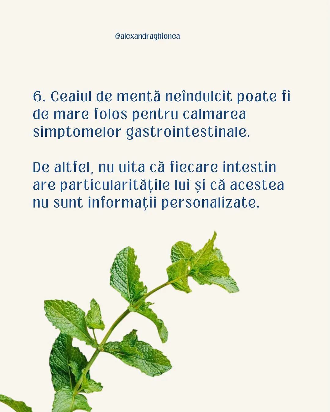 6. Ceaiul de mentă neîndulcit poate fi