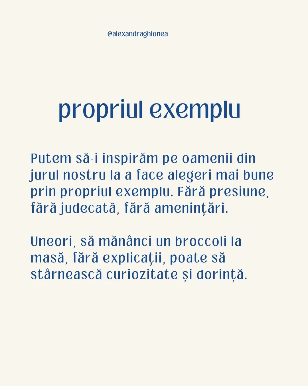 propriul exemplu