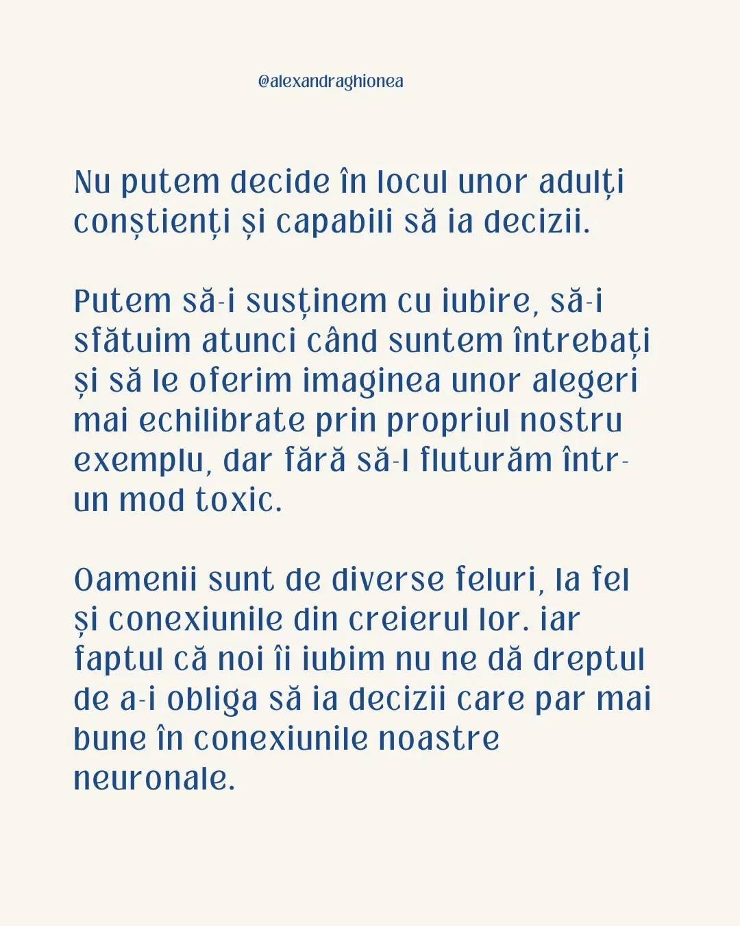 Nu putem decide în locul unor adulți