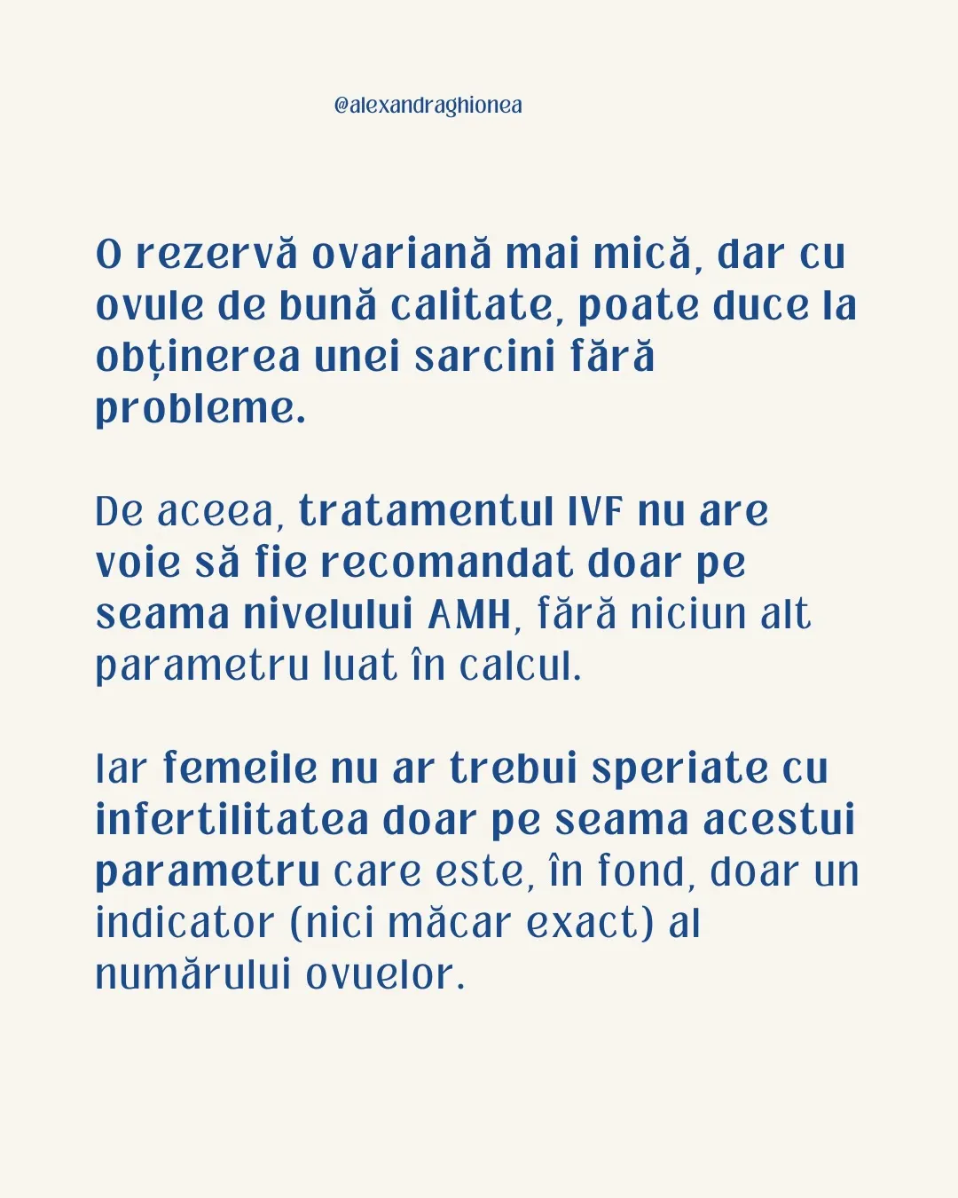 O rezervă ovariană mai mică, dar cu