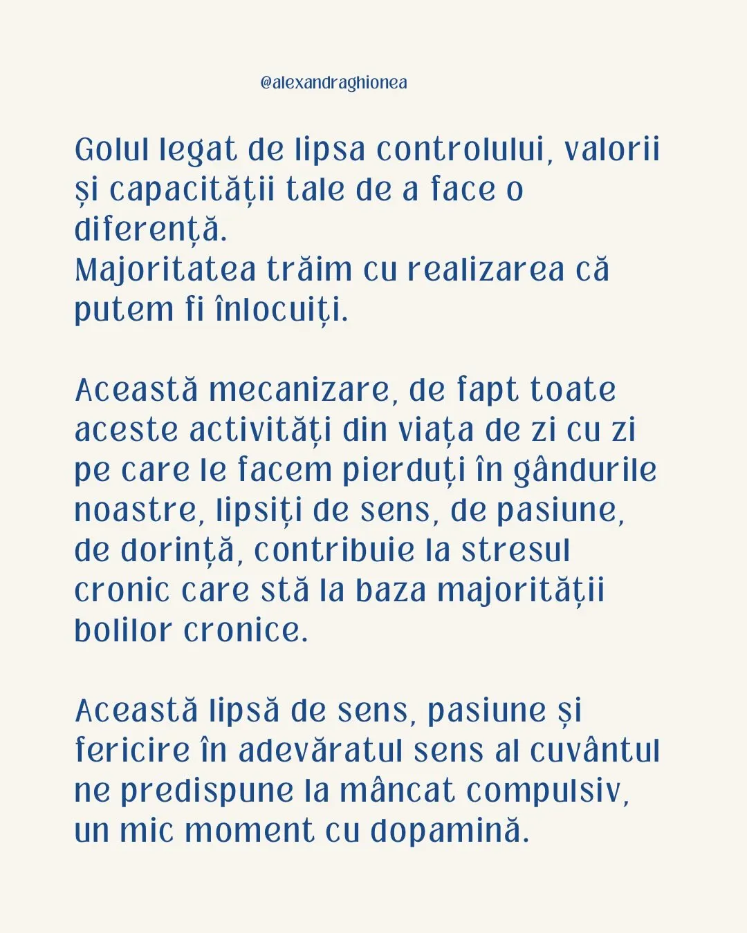 Golul legat de lipsa controlului, valorii