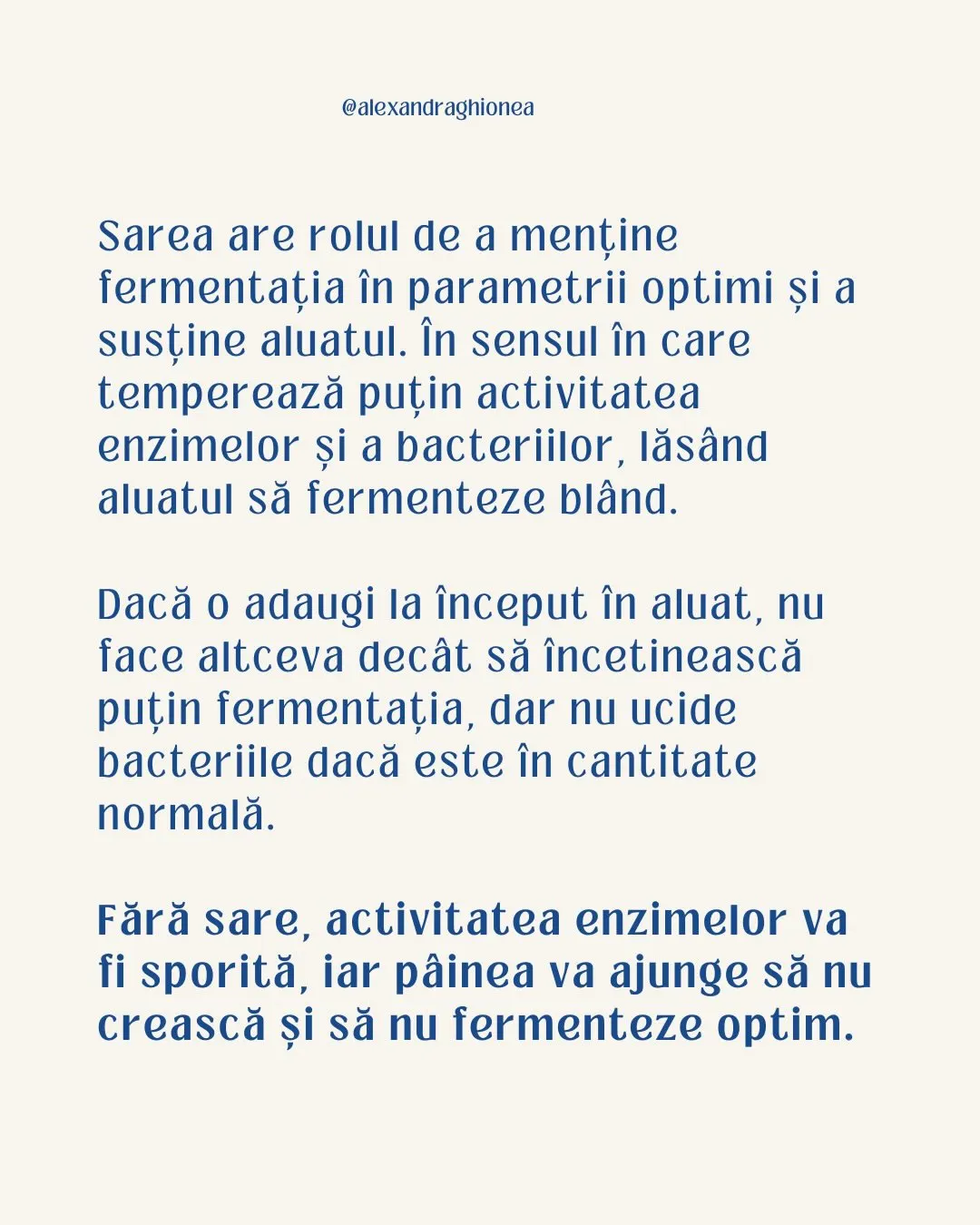 Sarea are rolul de a menține