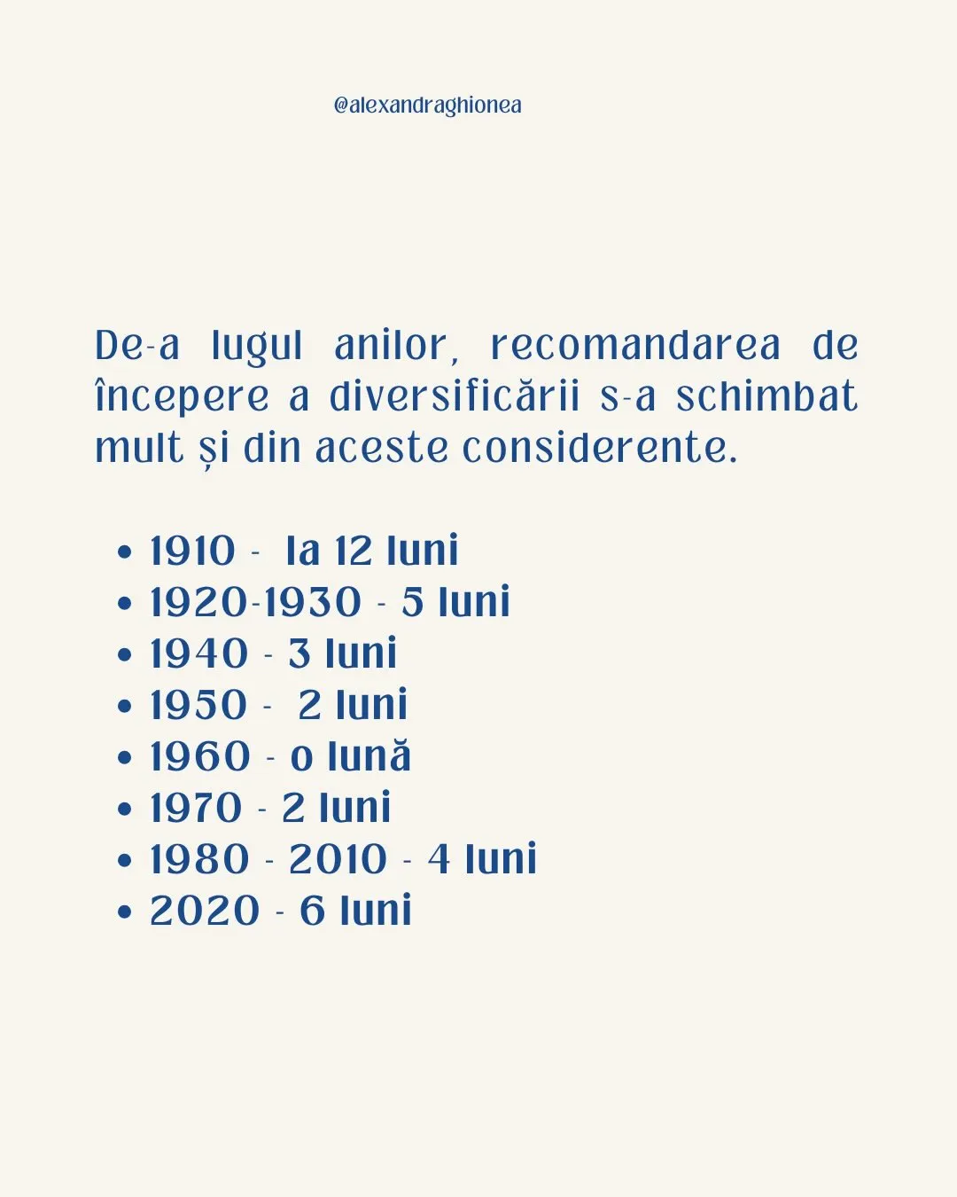De-a lugul anilor, recomandarea de