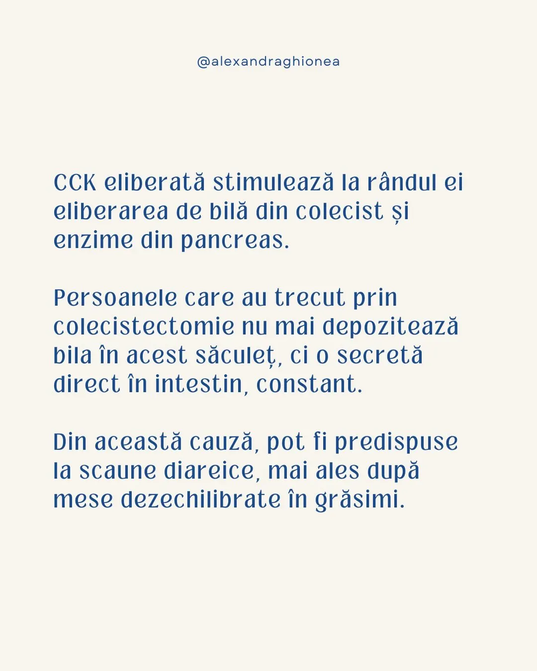 CCK eliberată stimulează la rândul ei