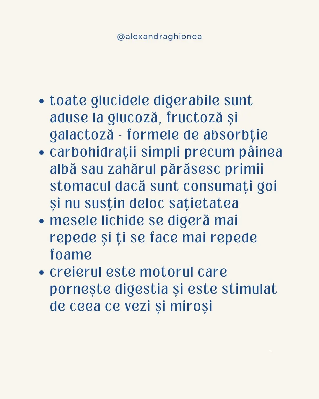 • toate glucidele digerabile sunt