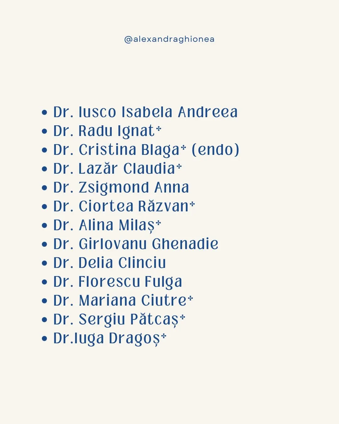 • Dr. lusco Isabela Andreea