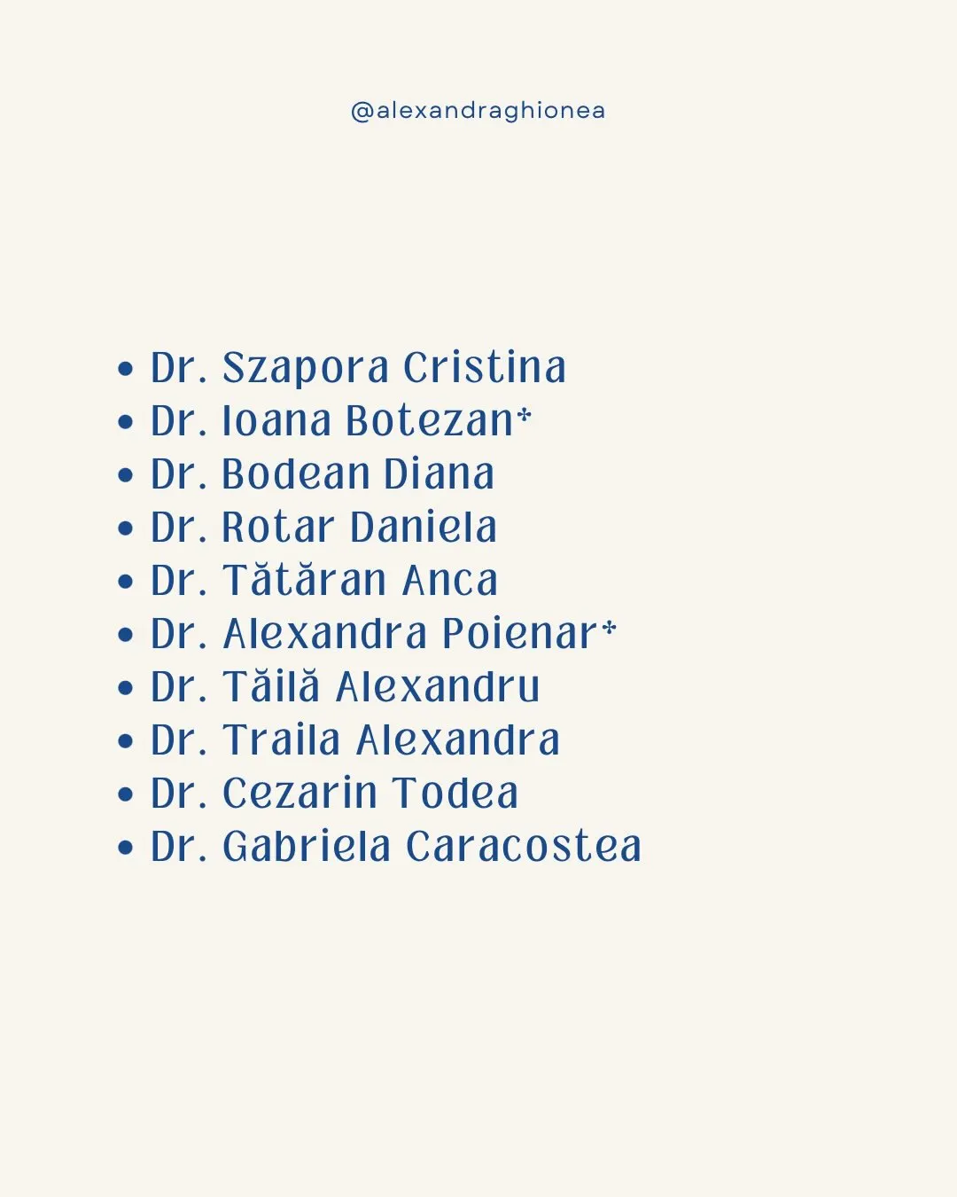 • Dr. Szapora Cristina