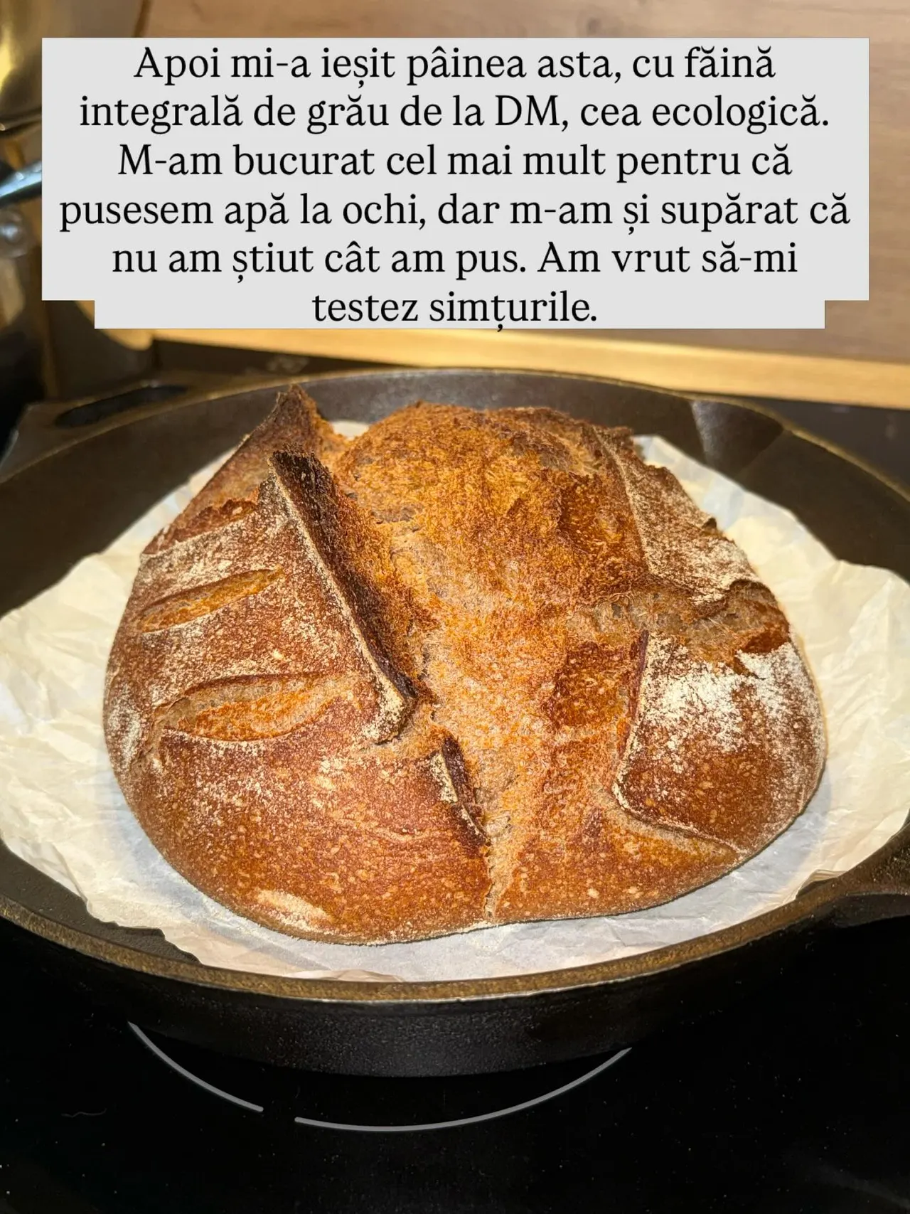 Apoi mi-a ieșit pâinea asta, cu făină