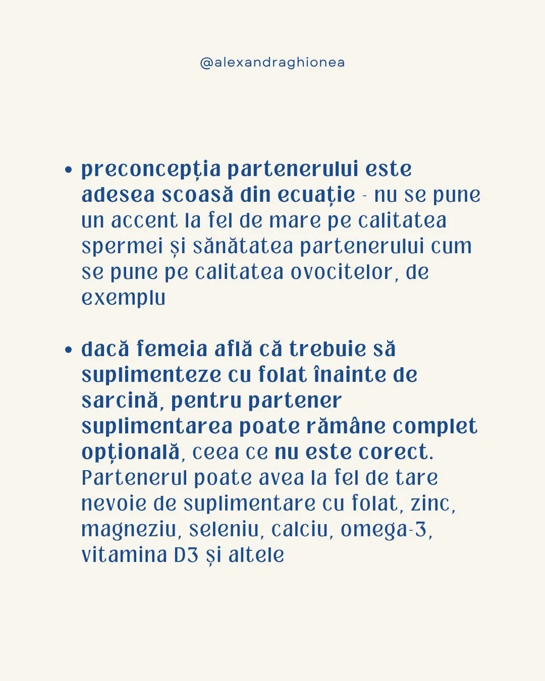 • preconcepția partenerului este