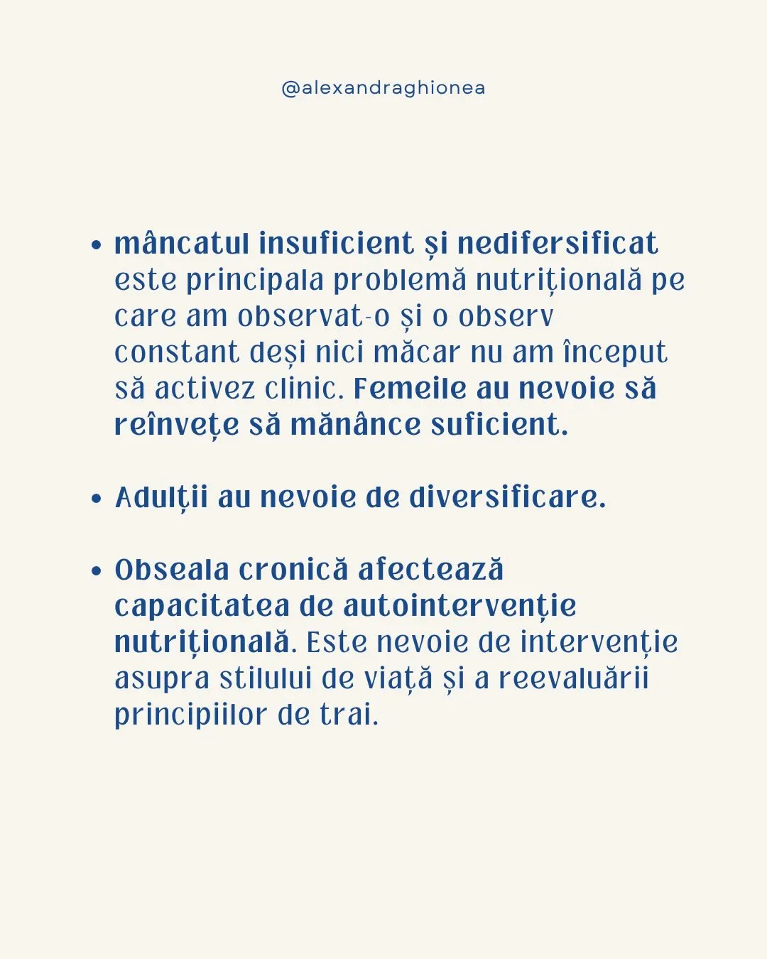 • mâncatul insuficient și nedifersificat