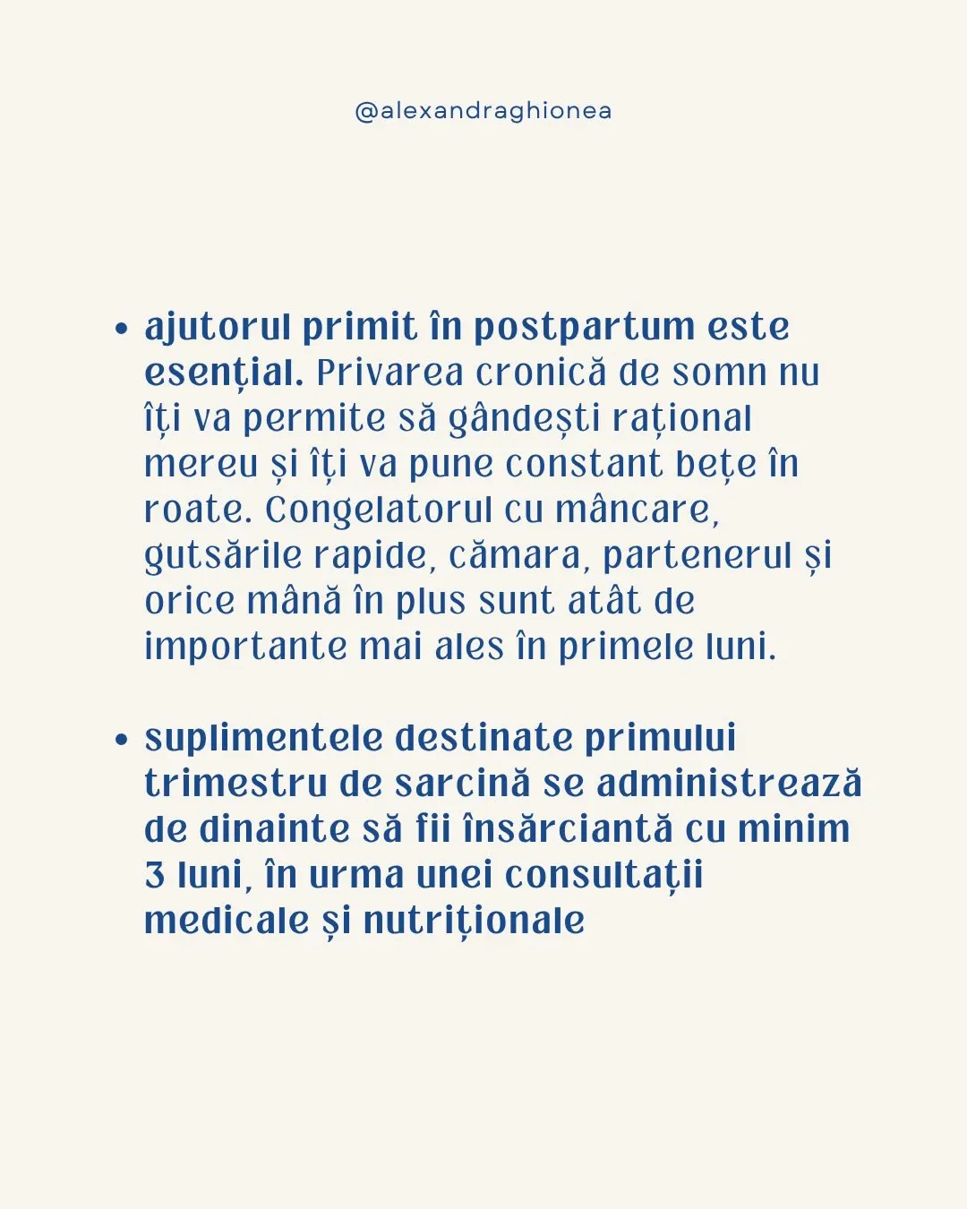 • ajutorul primit în postpartum este