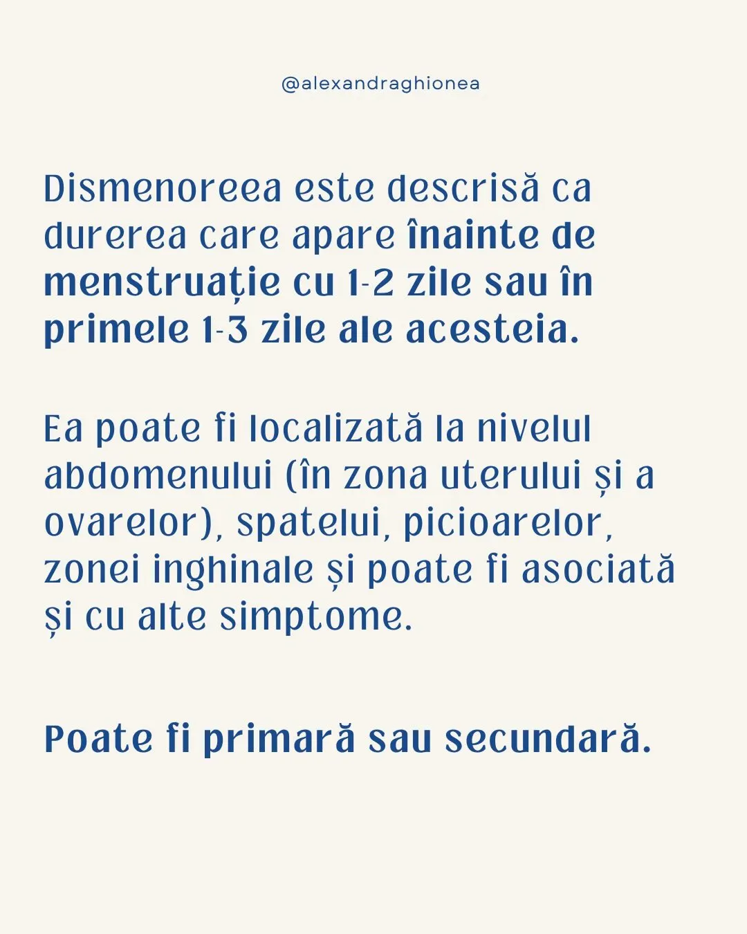 Dismenoreea este descrisă ca
