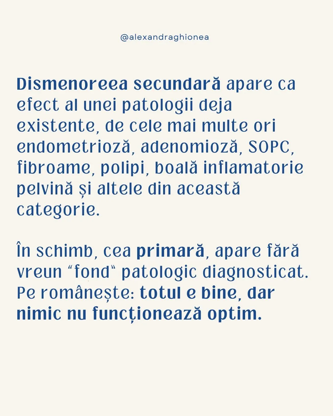 Dismenoreea secundară apare ca