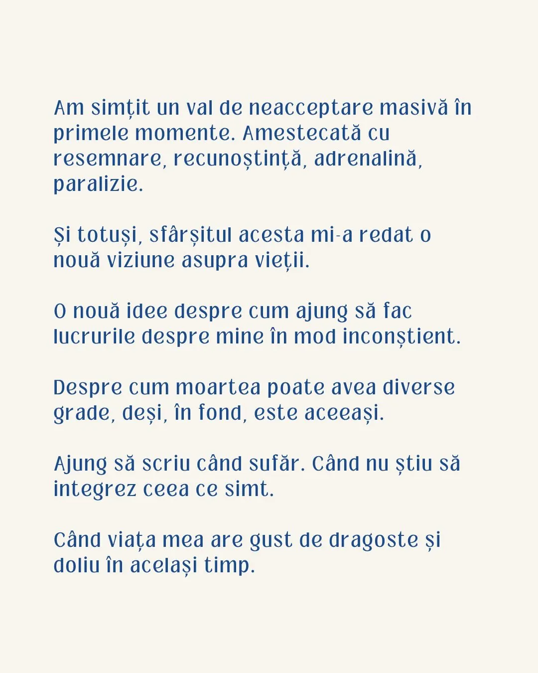 Am simțit un val de neacceptare masivă în