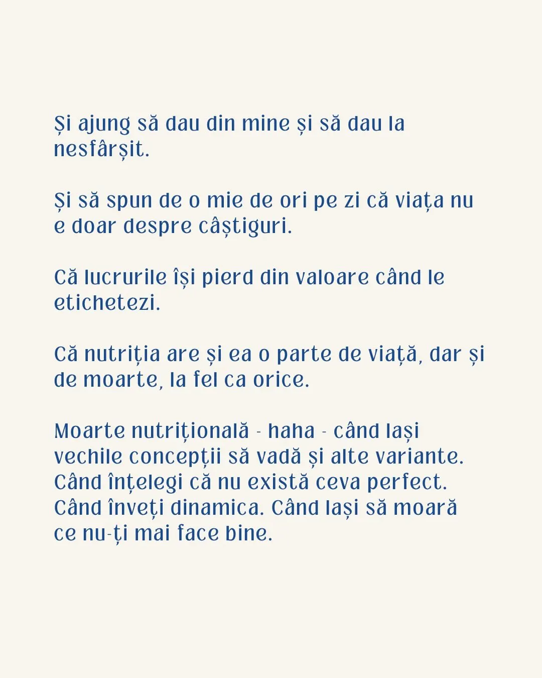 Și ajung să dau din mine și să dau la