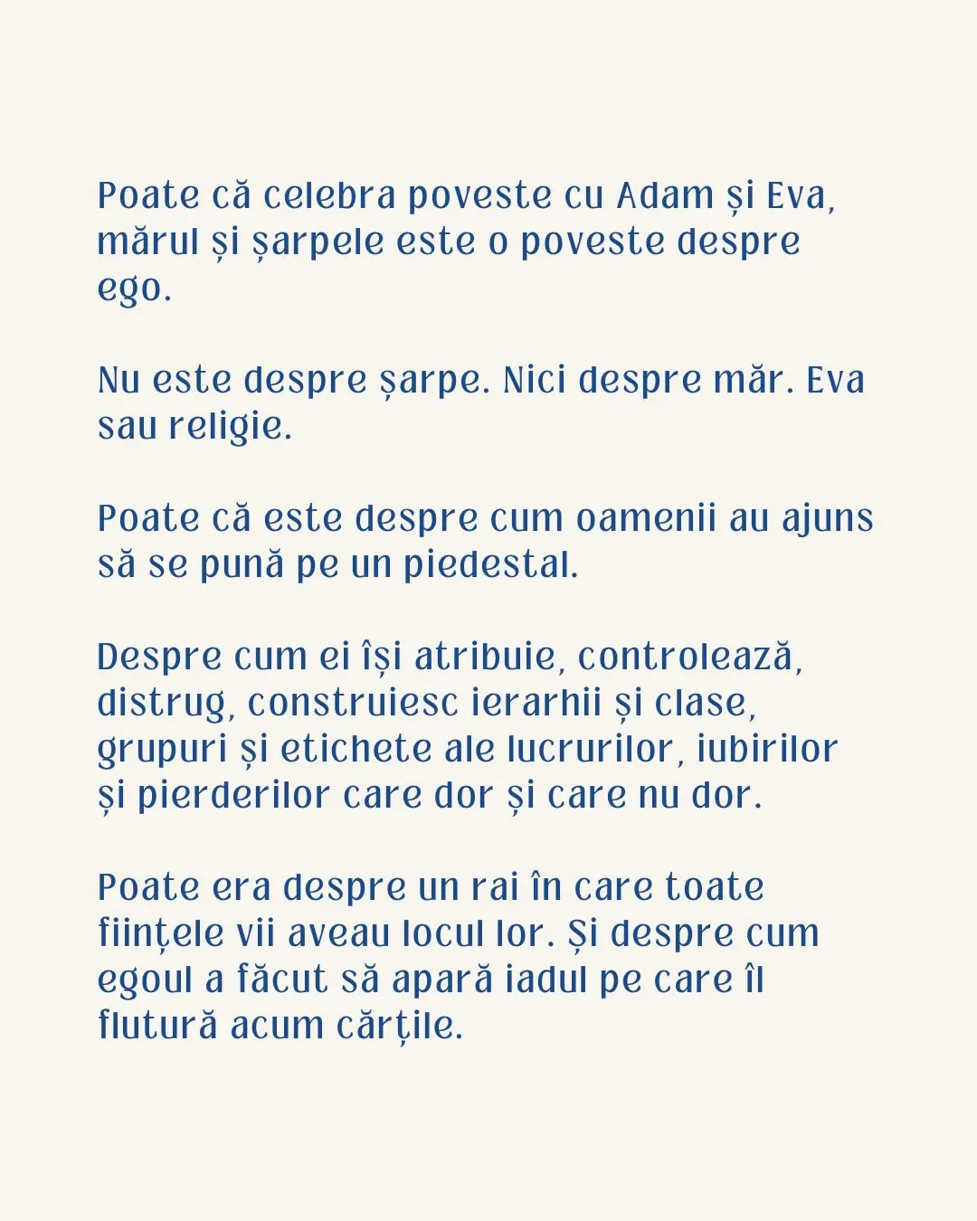 Poate că celebra poveste cu Adam și Eva,