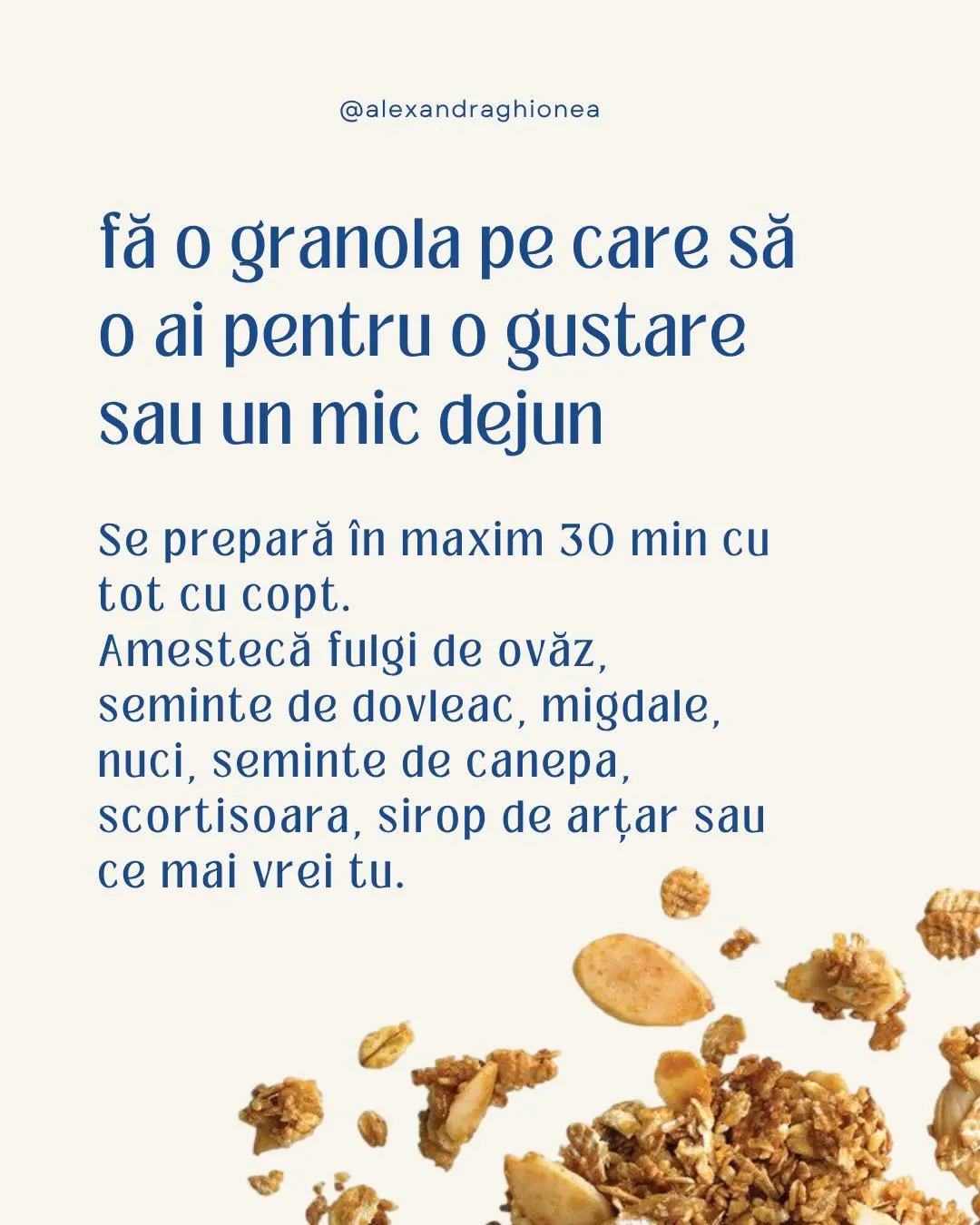 fă o granola pe care să