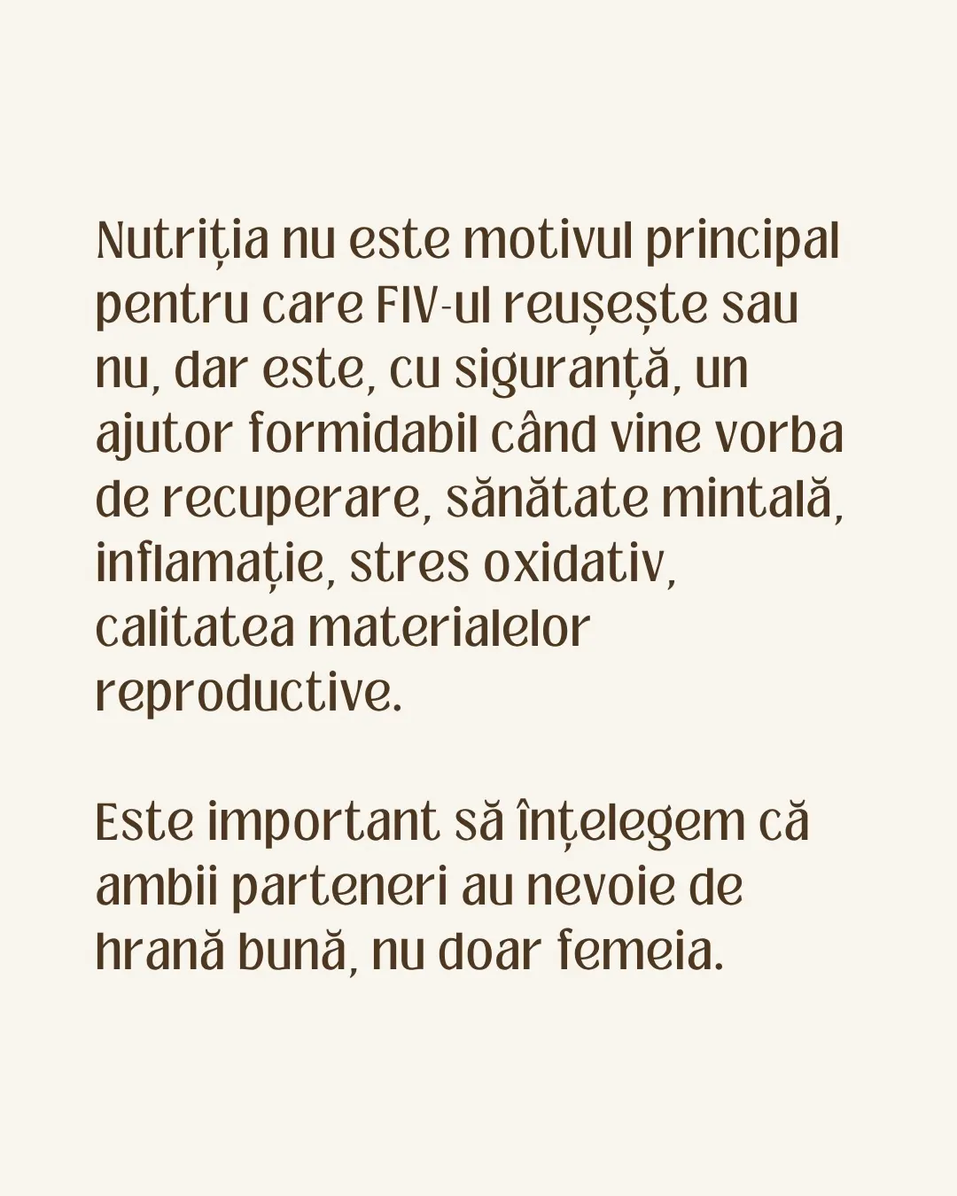 Nutriția nu este motivul principal