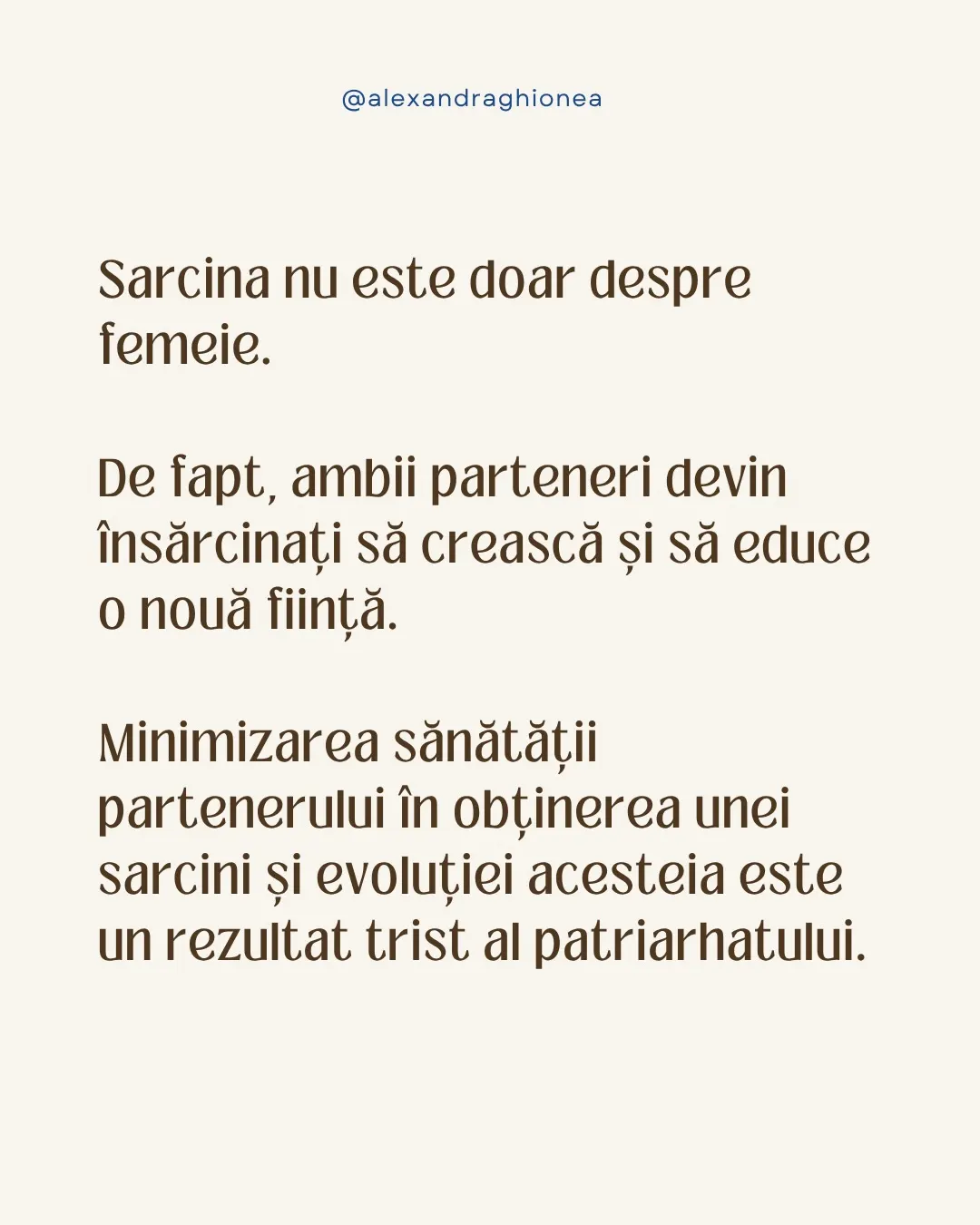 Sarcina nu este doar despre